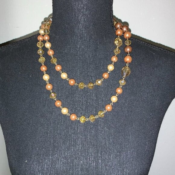 Kenneth Cole Long Single Strand Beaded AB Necklace - Picture 5 of 7